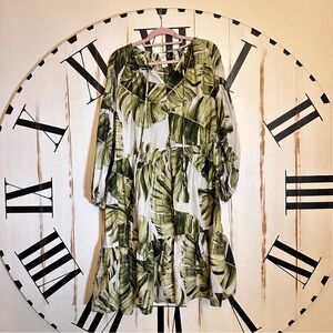 Palm Leaf Flowy Dress